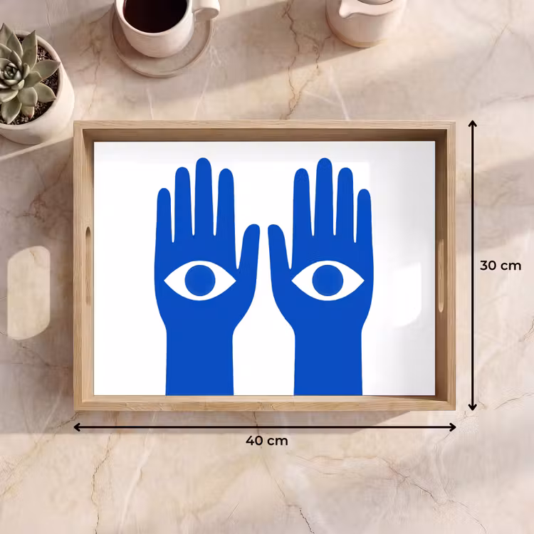 Dienblad - Handen - Twee - Ogen - Blauw — 9