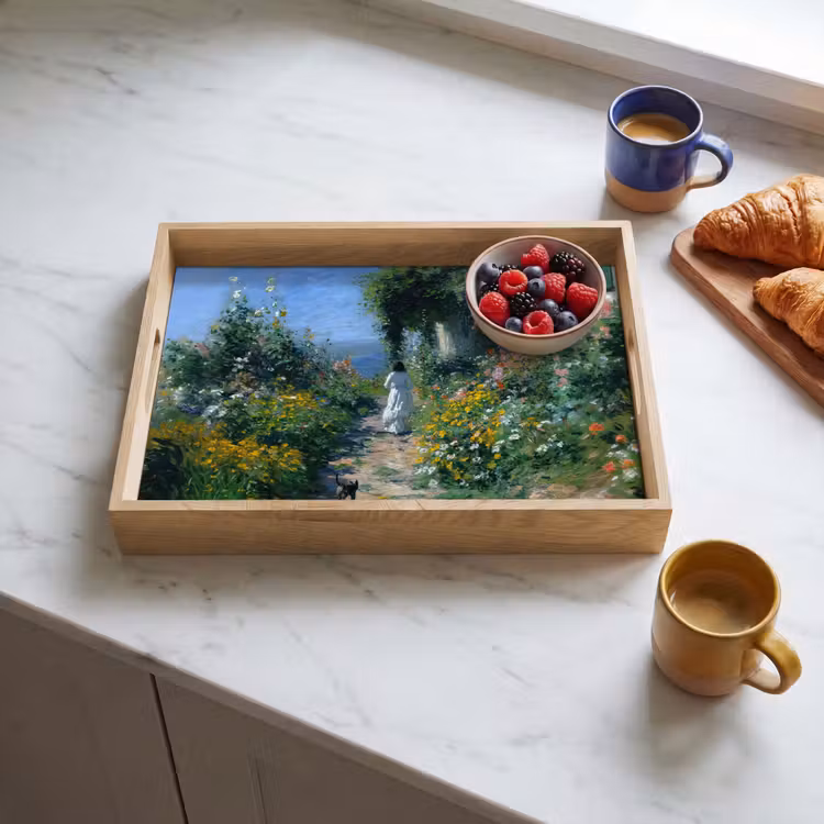 Dienblad - Kat - Vrouw - Bloemen - Huis — 4