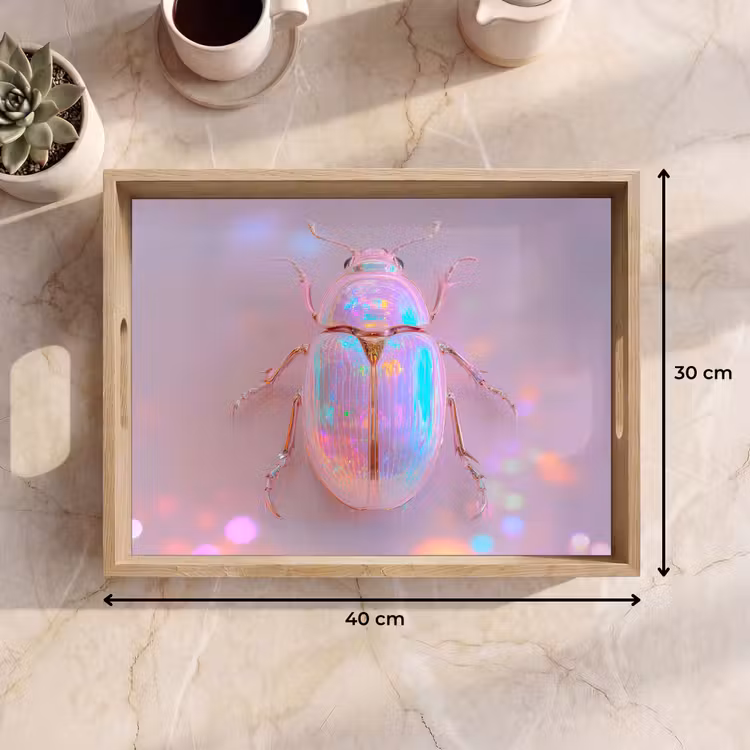 Dienblad - Kever - Metallic - Lichteffect - Roze — 9