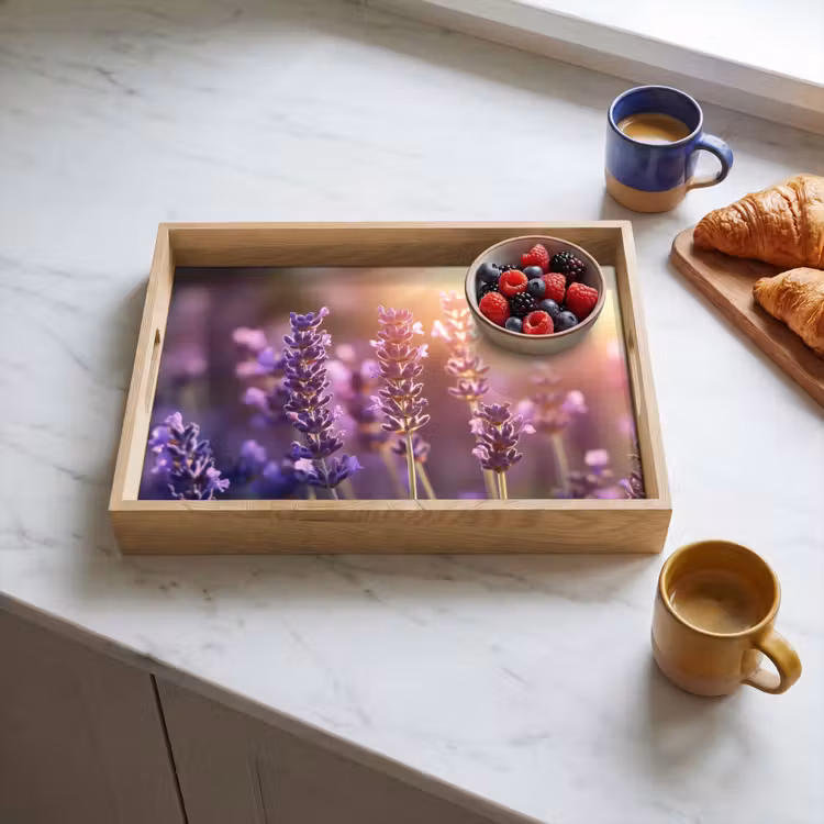 Dienblad - Lavendelbloemen - Paars - Zonlicht — 4