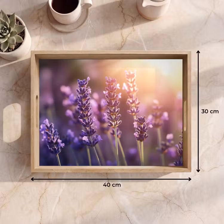 Dienblad - Lavendelbloemen - Paars - Zonlicht — 9