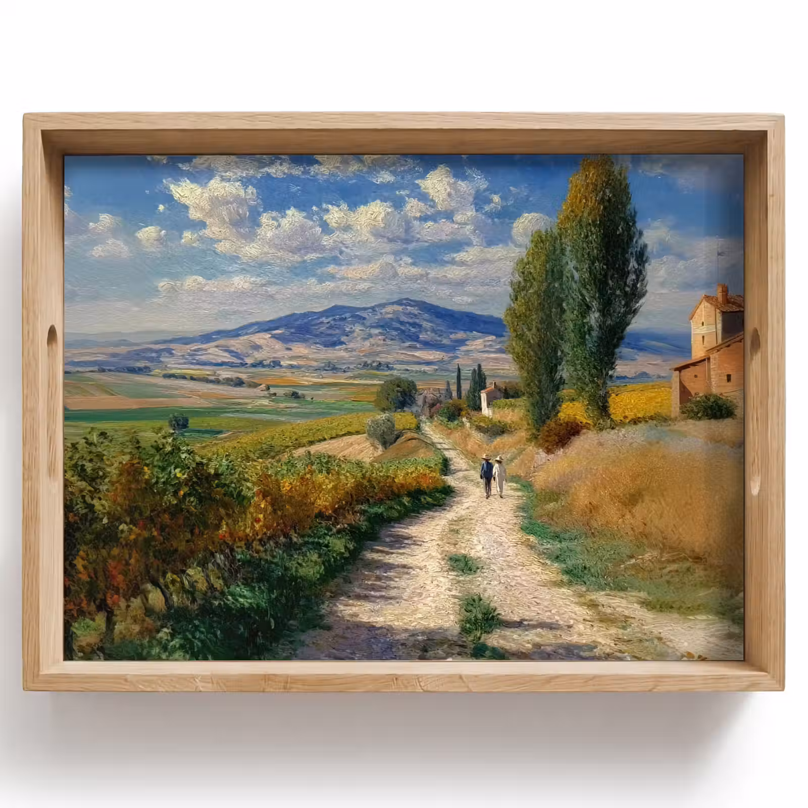 Dienblad - Mensen - Wandelen - Zandpad - Velden — 1