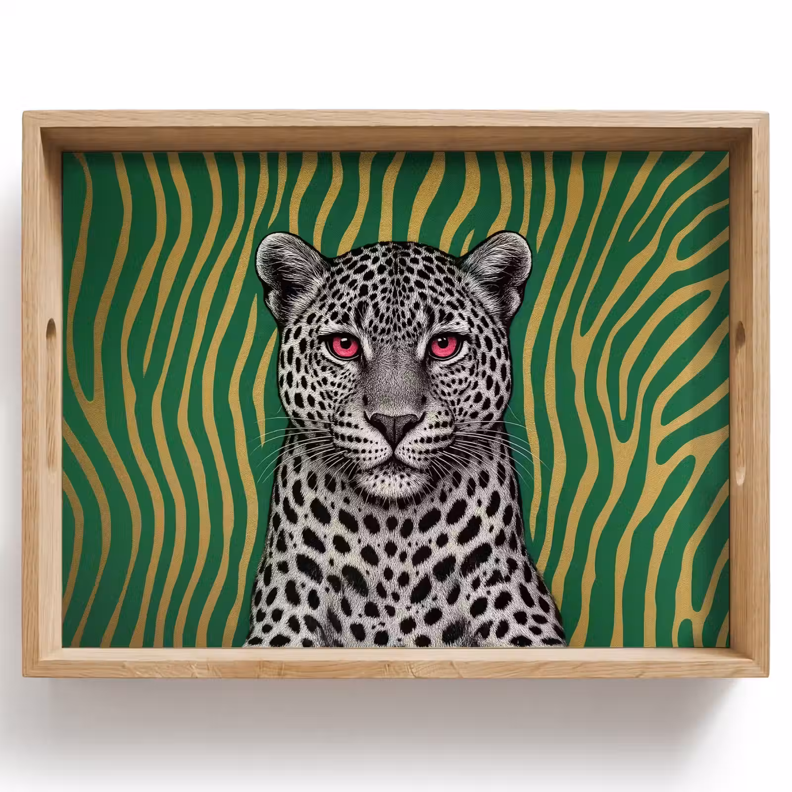 Dienblad - Panter - Zebrapatroon - Groen — 1