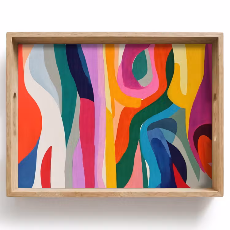 Dienblad - Abstract - Kleurrijk - Golven - Lijnen — 1