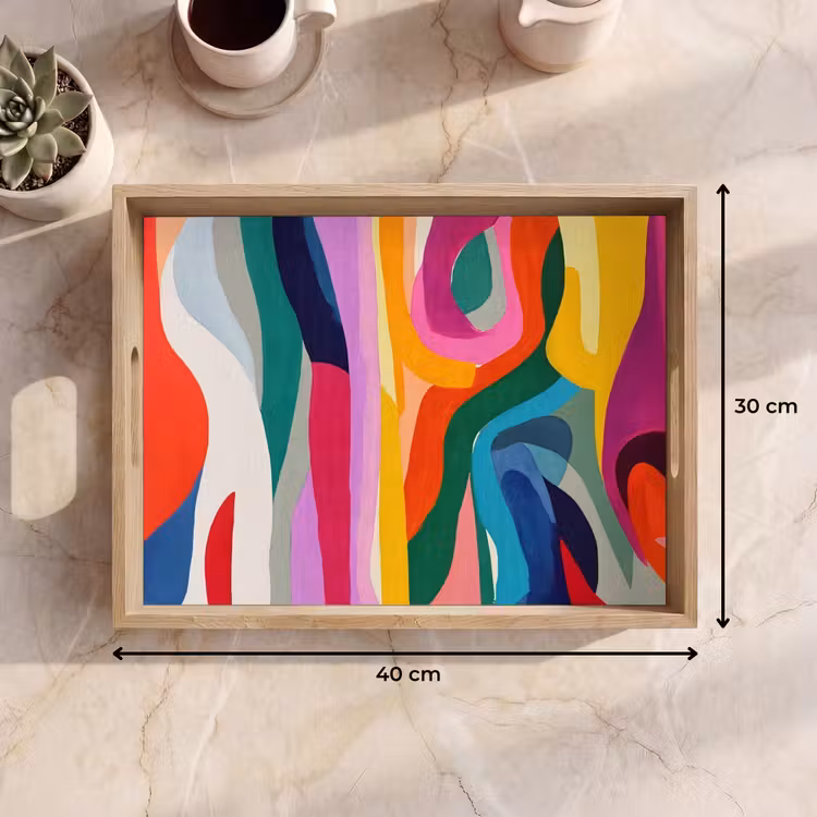 Dienblad - Abstract - Kleurrijk - Golven - Lijnen — 9