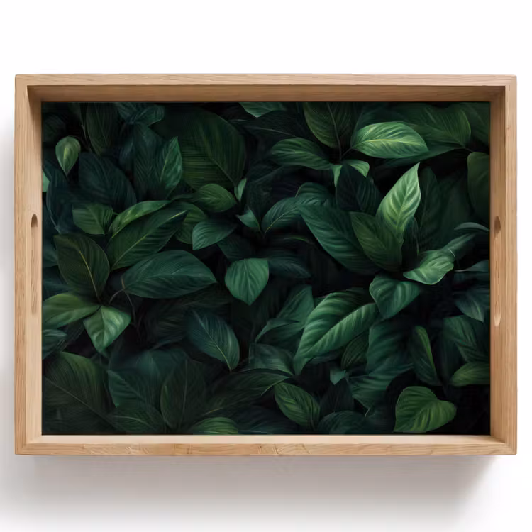 Dienblad - Bladeren - Ovaal - Groen - Nerven — 1