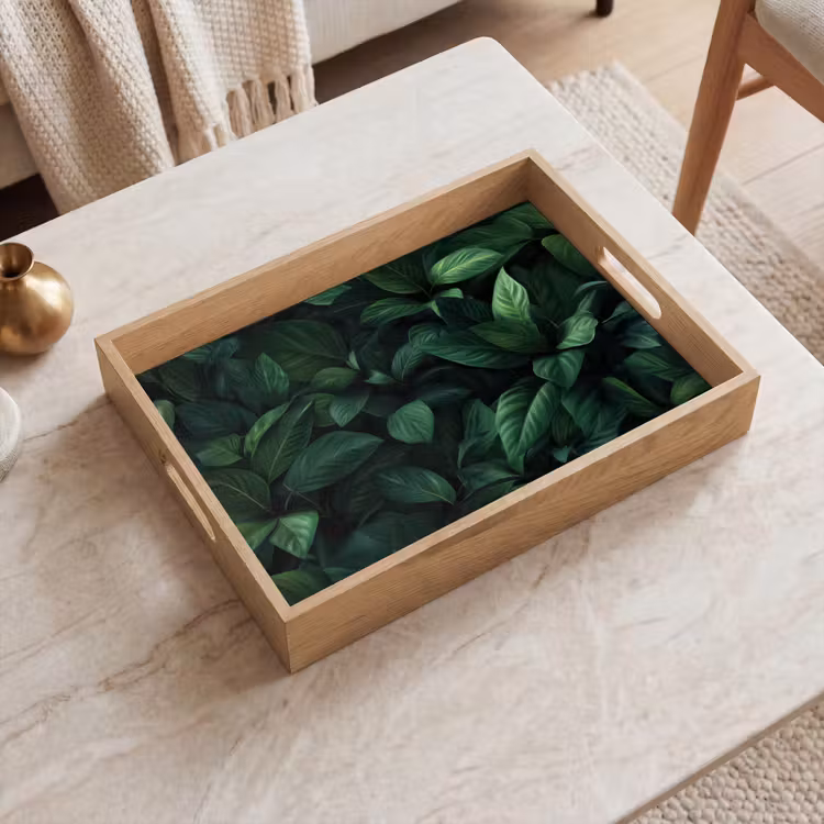 Dienblad - Bladeren - Ovaal - Groen - Nerven — 2