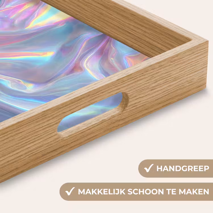 Dienblad - Golvend - Pasteltinten - Glanzend - Stof — 5