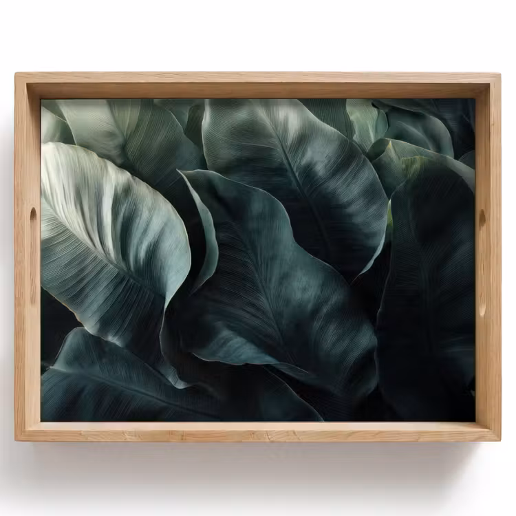Dienblad - Groen - Bladeren - Glad - Nerven — 1