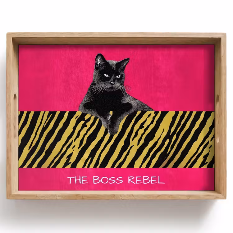 Dienblad - Kat - Baas - Roze - Tijgerprint — 1