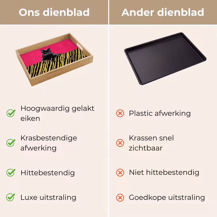 Dienblad - Kat - Baas - Roze - Tijgerprint — 3
