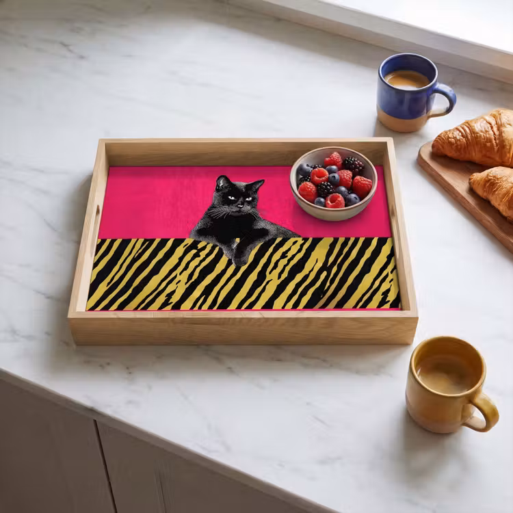 Dienblad - Kat - Baas - Roze - Tijgerprint — 4