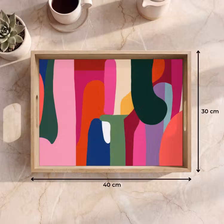 Dienblad - Kleurvakken - Recht - Rond - Abstract — 9