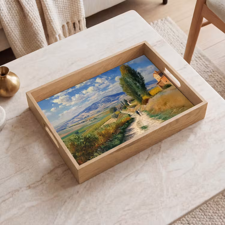 Dienblad - Mensen - Wandelen - Zandpad - Velden — 2