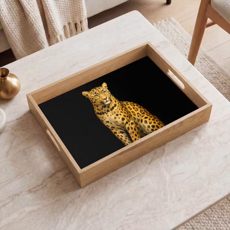 Dienblad - Panter - Realistisch - Bruin — 2