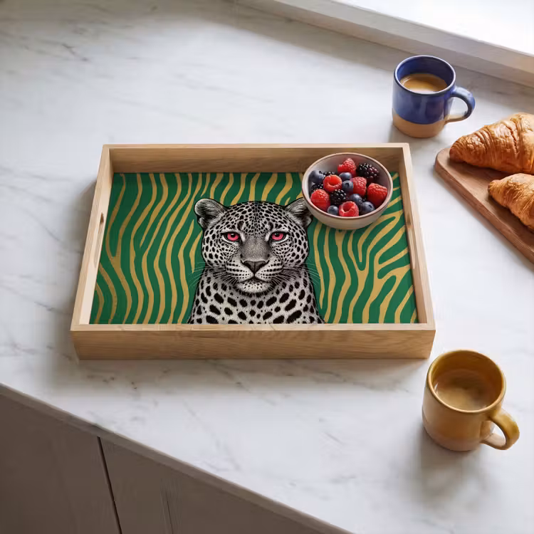 Dienblad - Panter - Zebrapatroon - Groen — 4
