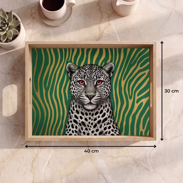 Dienblad - Panter - Zebrapatroon - Groen — 9