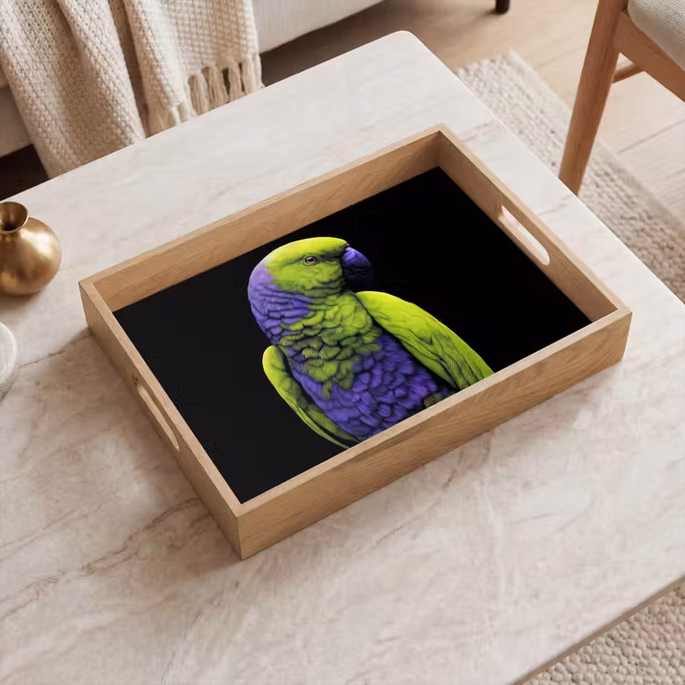 Dienblad - Papegaai - Veren - Opvallend - Groen — 2