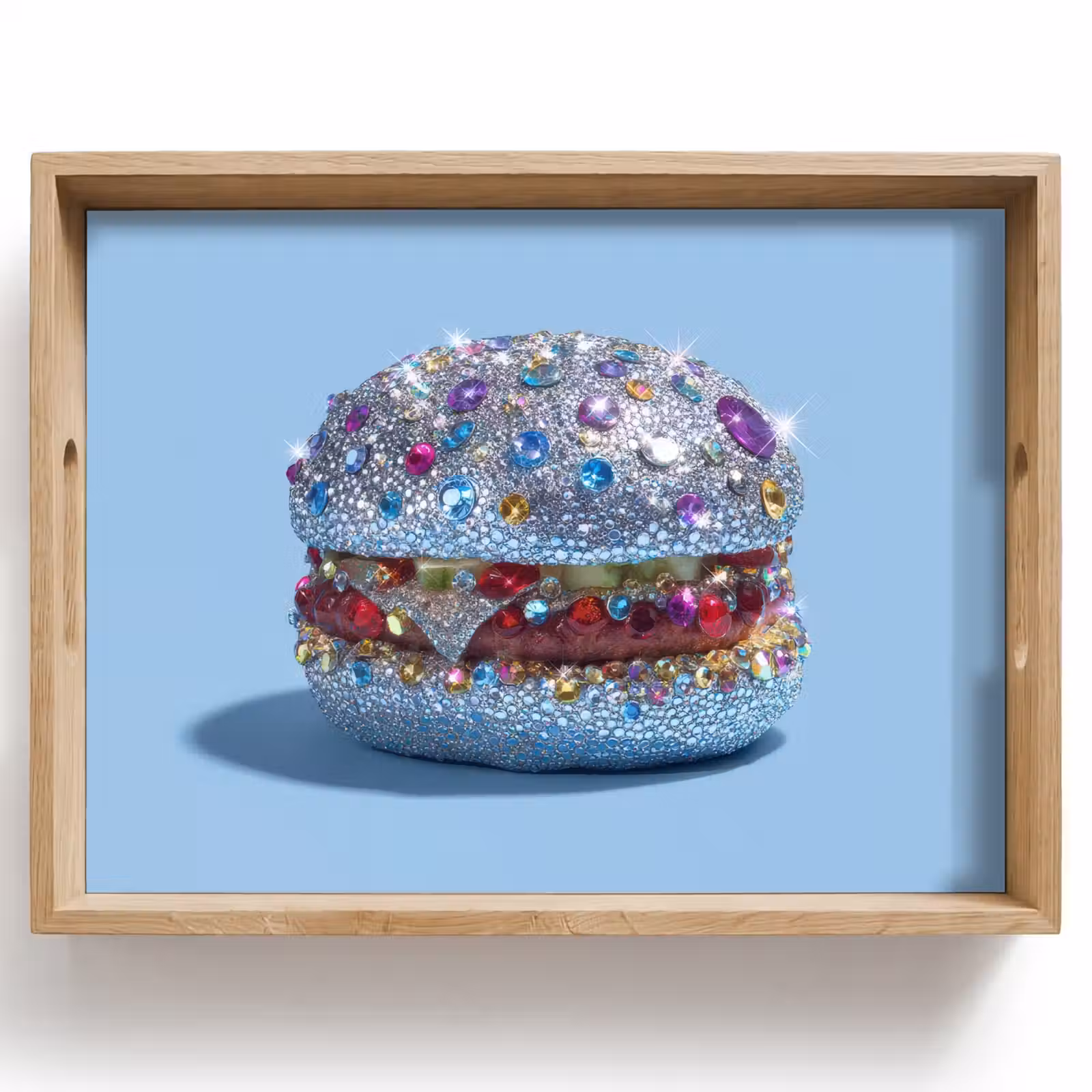 Dienblad - Glitters - Hamburger - Blauw — 1