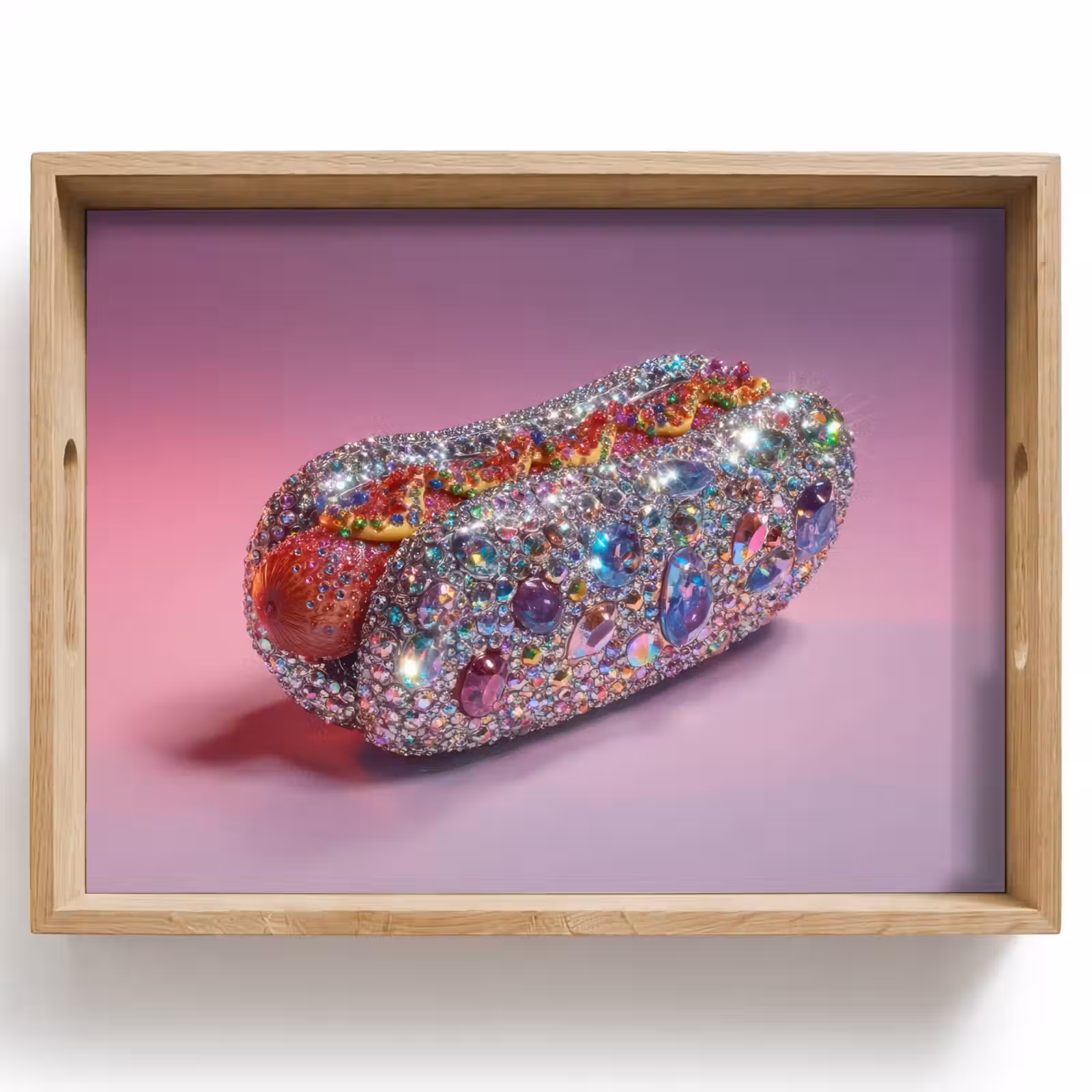 Dienblad - Hotdog - Steentjes - Glitters - Paars — 1