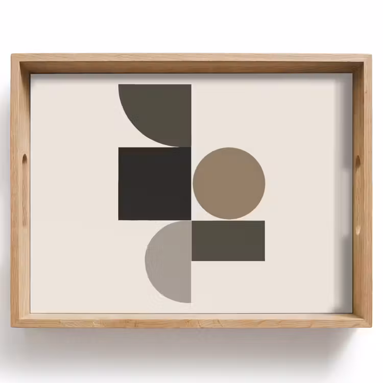 Dienblad - Aardetinten - Abstracte compositie - Eenvoudige vormen — 1