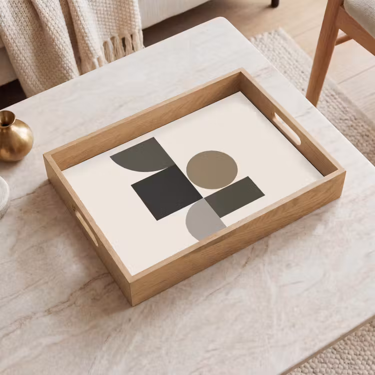 Dienblad - Aardetinten - Abstracte compositie - Eenvoudige vormen — 2