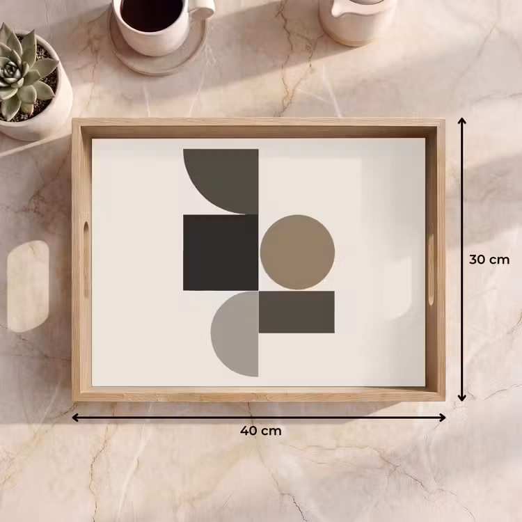 Dienblad - Aardetinten - Abstracte compositie - Eenvoudige vormen — 9