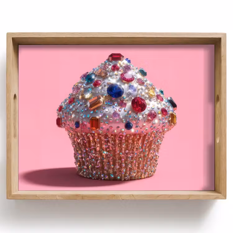 Dienblad - Cupcake - Kleurrijk - Edelstenen — 1