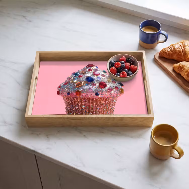 Dienblad - Cupcake - Kleurrijk - Edelstenen — 4
