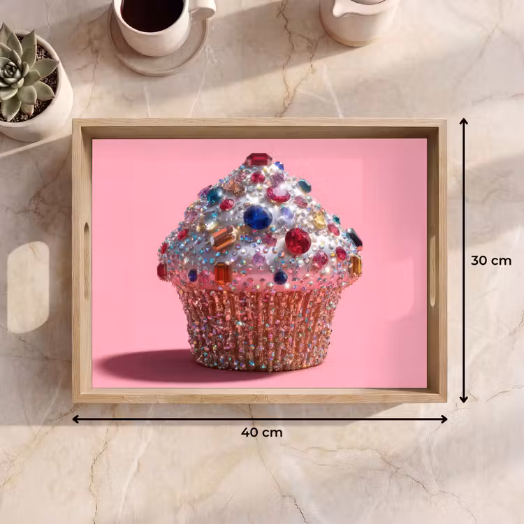 Dienblad - Cupcake - Kleurrijk - Edelstenen — 9