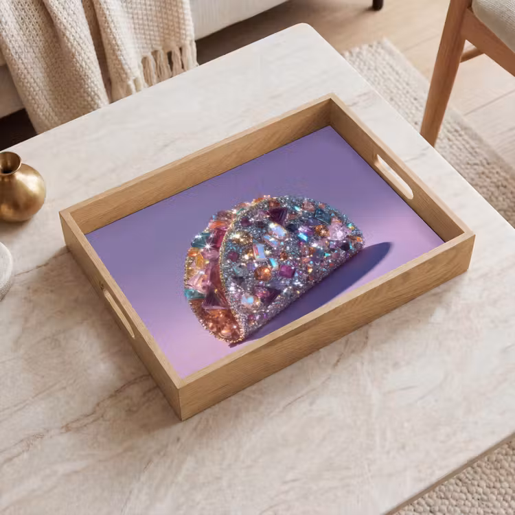 Dienblad - Edelstenen - Glitters - Paars - Kleurrijk — 2