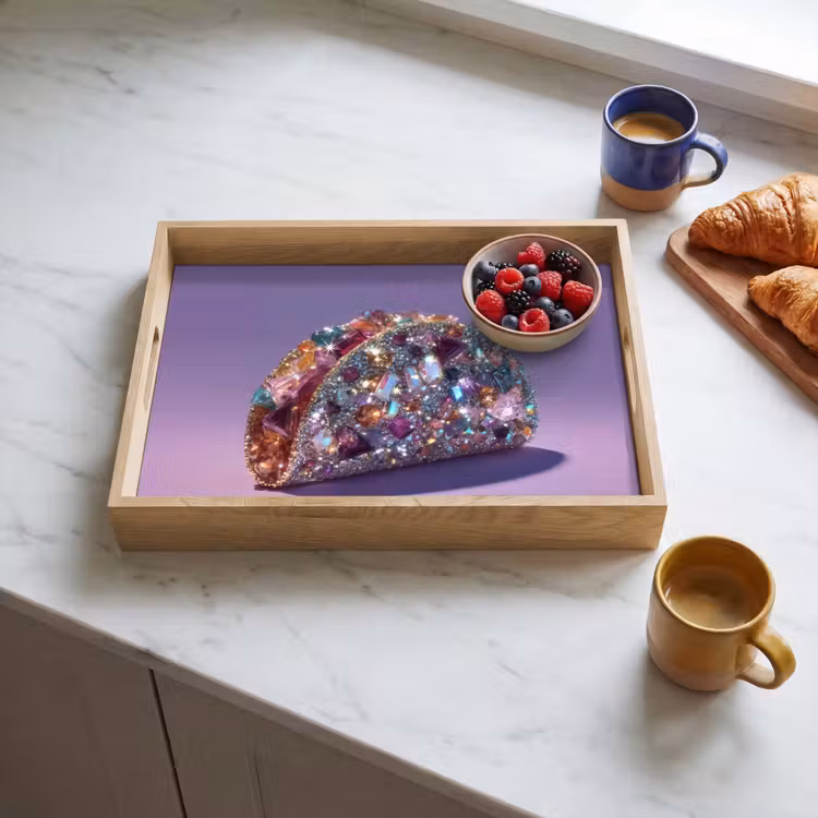 Dienblad - Edelstenen - Glitters - Paars - Kleurrijk — 4