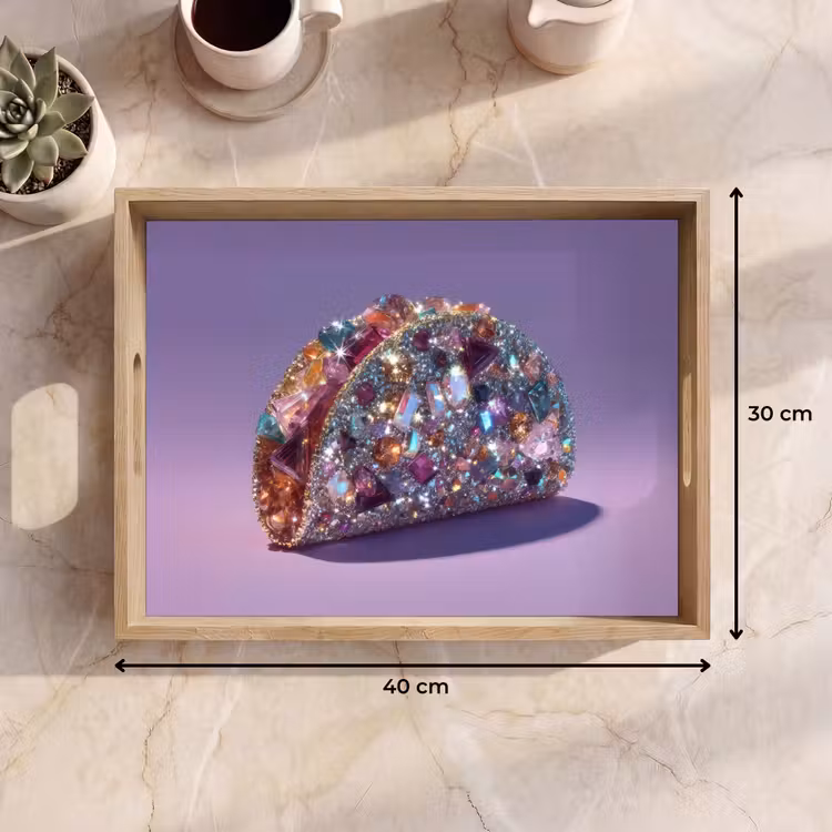 Dienblad - Edelstenen - Glitters - Paars - Kleurrijk — 9