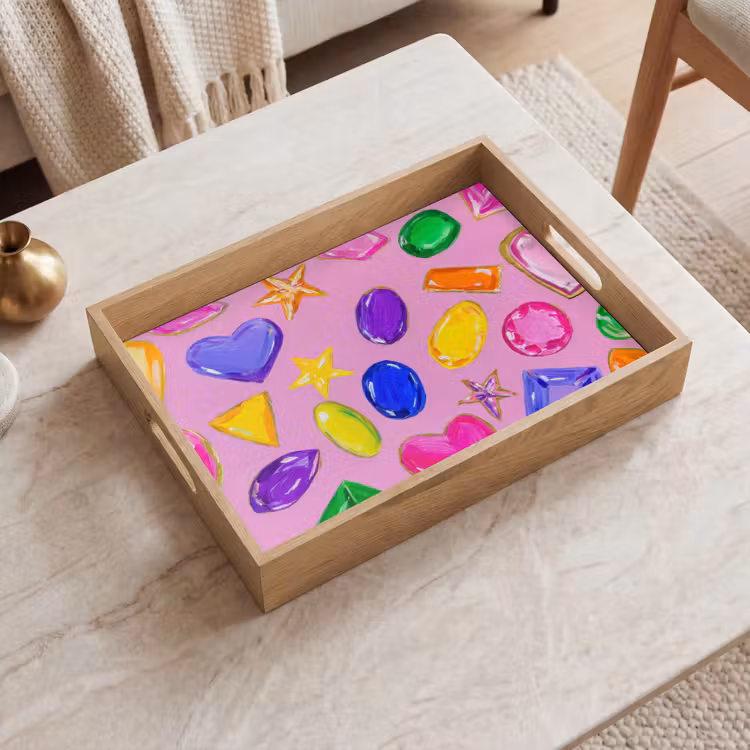 Dienblad - Edelstenen - Vormen - Hartje - Kleurrijk — 2