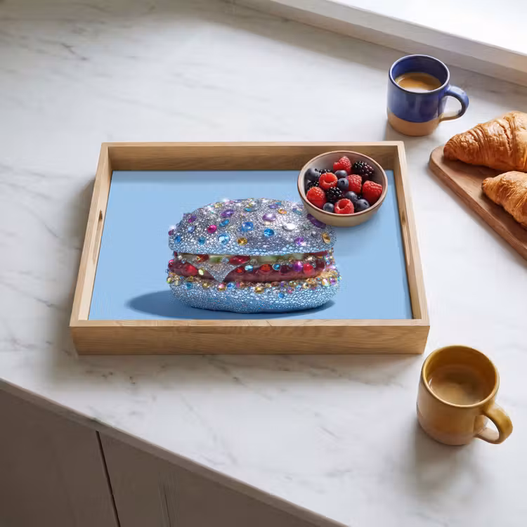 Dienblad - Glitters - Hamburger - Blauw — 4