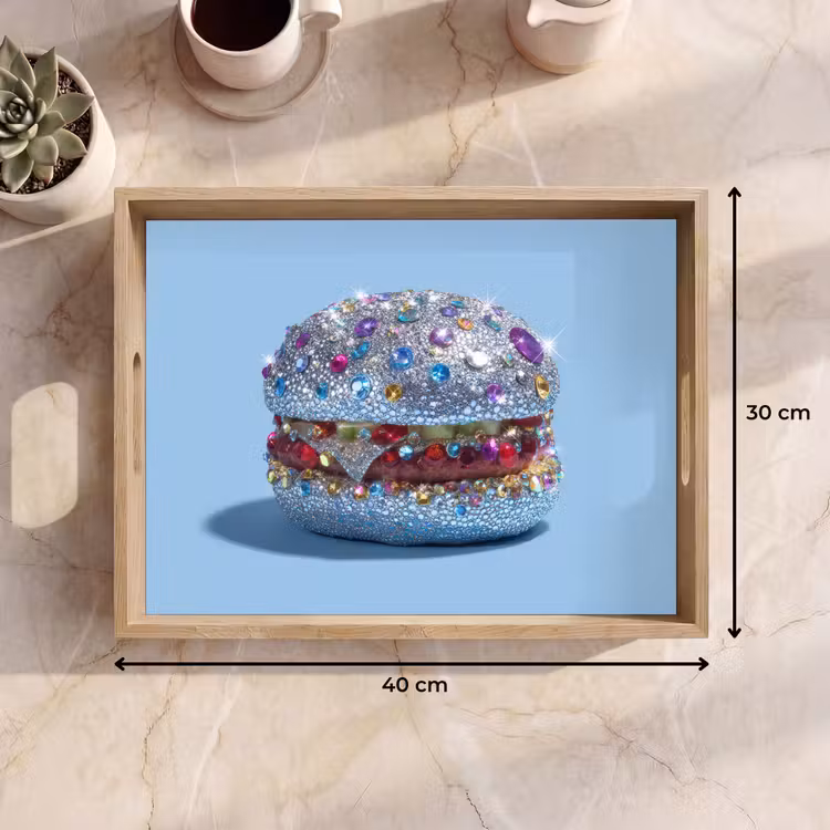 Dienblad - Glitters - Hamburger - Blauw — 9