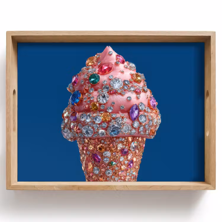 Dienblad - Ijsje - Hoorntje - Steentjes - Blauw — 1