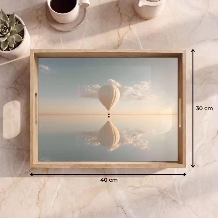 Dienblad - Luchtballon - Wolken - Water - Blauw — 9