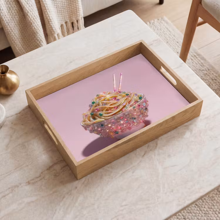 Dienblad - Noodles - Edelstenen - Stokjes - Roze — 2
