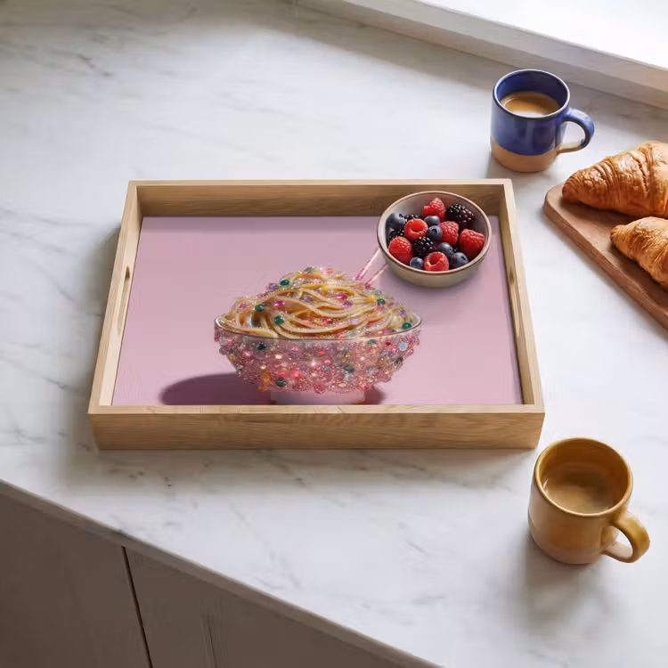 Dienblad - Noodles - Edelstenen - Stokjes - Roze — 4