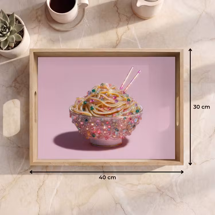 Dienblad - Noodles - Edelstenen - Stokjes - Roze — 9