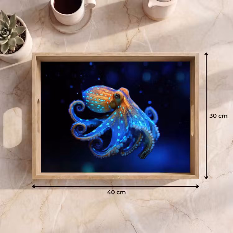 Dienblad - Octopus - Stippen - Blauw - Zee — 9
