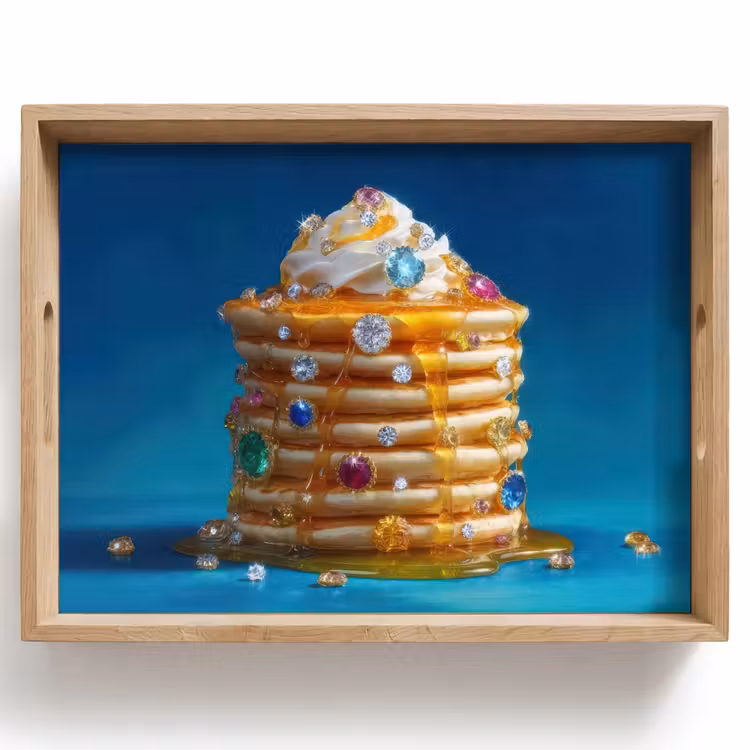 Dienblad - Pannenkoeken - Steentjes - Glitter - Slagroom — 1