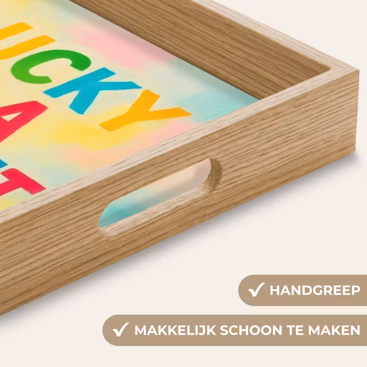 Dienblad - Quote - Lucky - Regenboogkleuren — 5