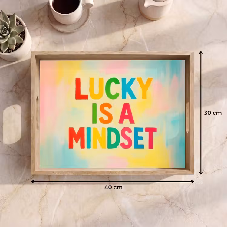 Dienblad - Quote - Lucky - Regenboogkleuren — 9