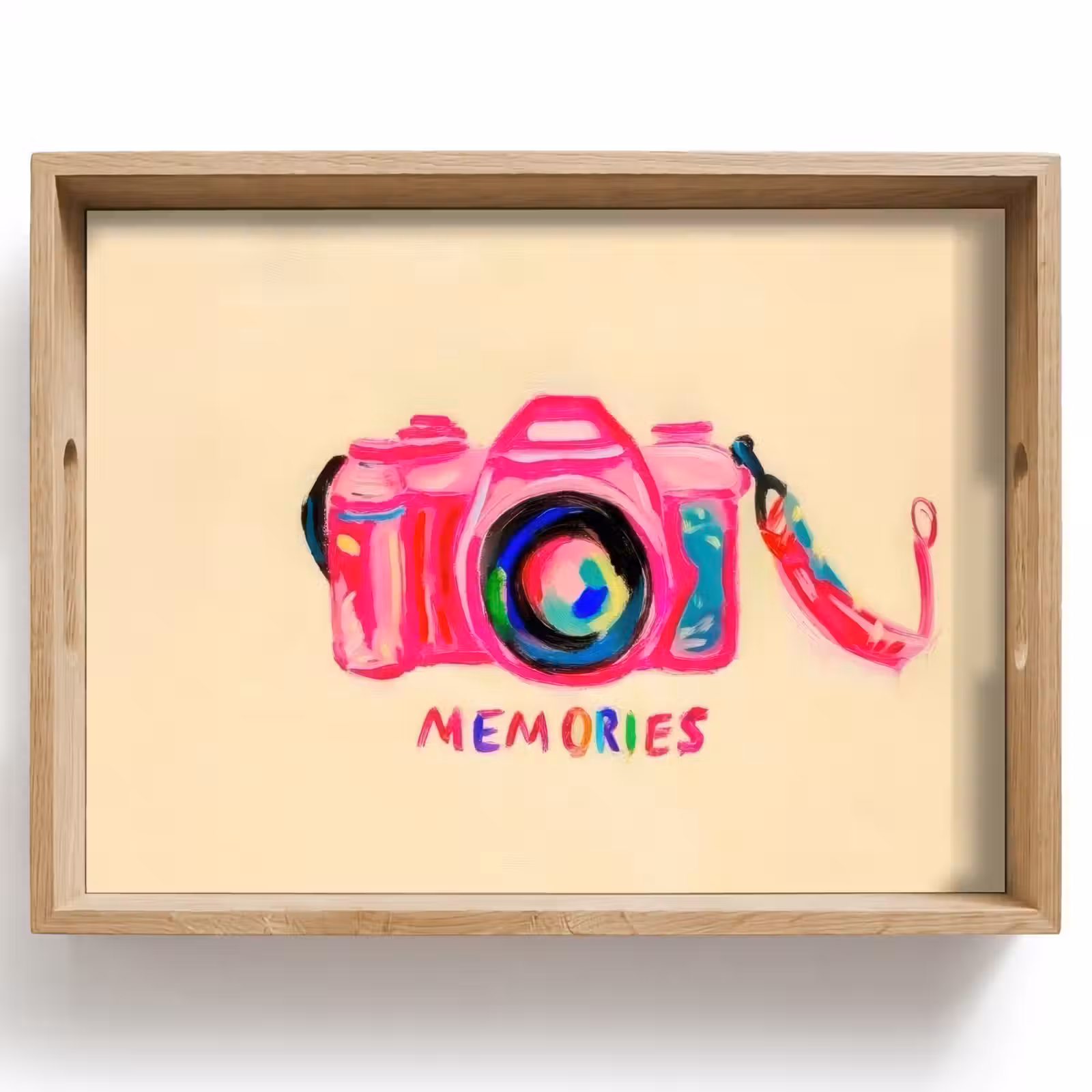 Dienblad - Camera - Memories - Roze - Geschilderd — 1