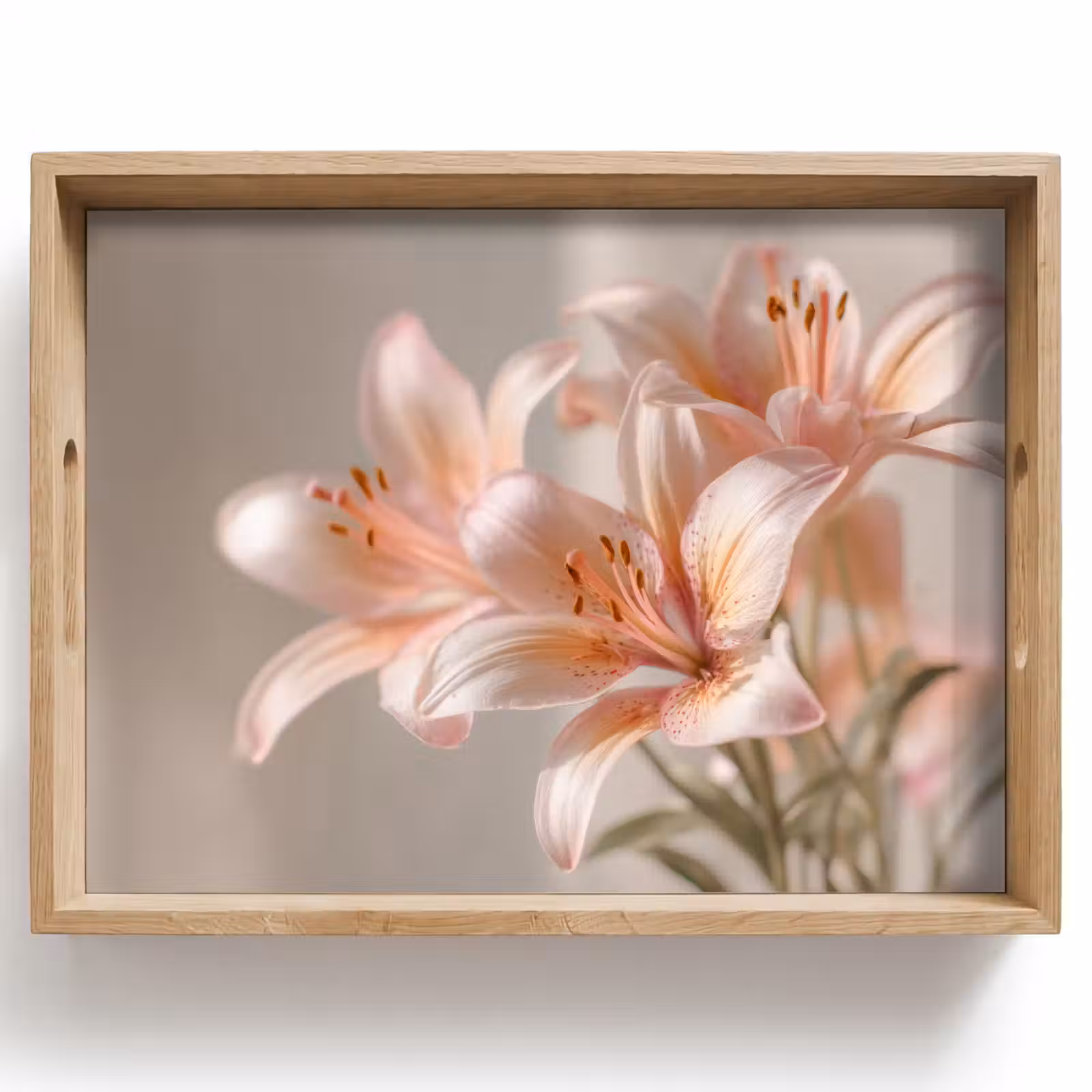 Dienblad - Lelies - Meeldraden - Roze - Wazig — 1