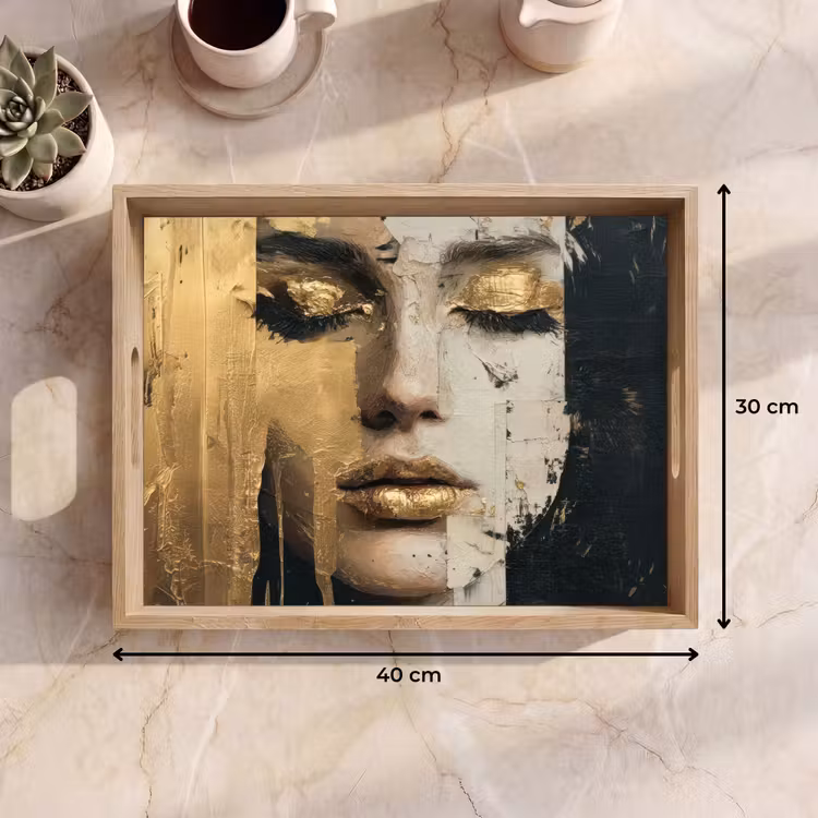 Dienblad - Abstract - Goud - Gezicht - Lippen — 9