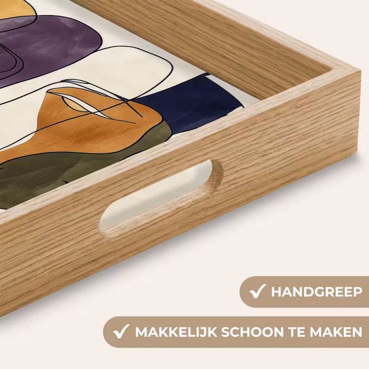 Dienblad - Abstract - Overlappende gezichten - Paars - Donkergroen — 5