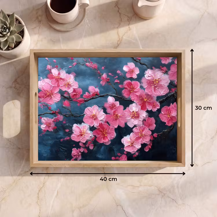 Dienblad - Bloem - Bloesems - Roze - Abstract — 9